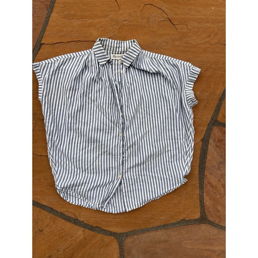 Madewell Central Shirt in Erinn Stripe Women's XSmall Button Front Collared Boxy